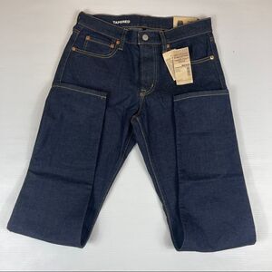 NWT MUJI Japan Fabric Denim Stretch Tapered Pants Jeans Dark Navy Men's Size 29